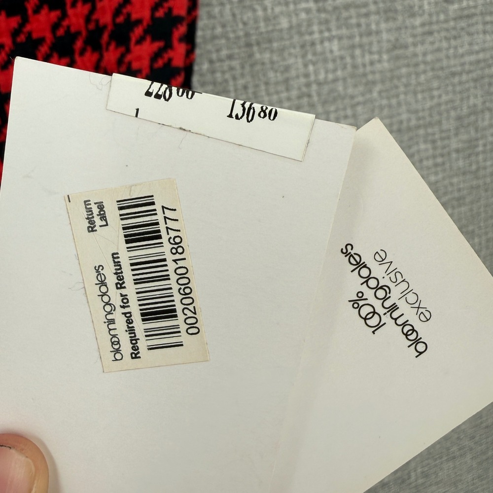 Lini Red Houndstooth Surplice Sleeveless‎ Sheath Dress Sz M Party Mini Cocktail - Picture 13 of 14